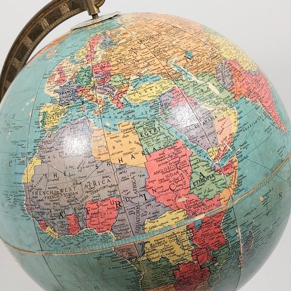 Vintage 1950s REPLOGLE 10 Inch Earth Reference Globe On Stand #1342 - Picture 10 of 16